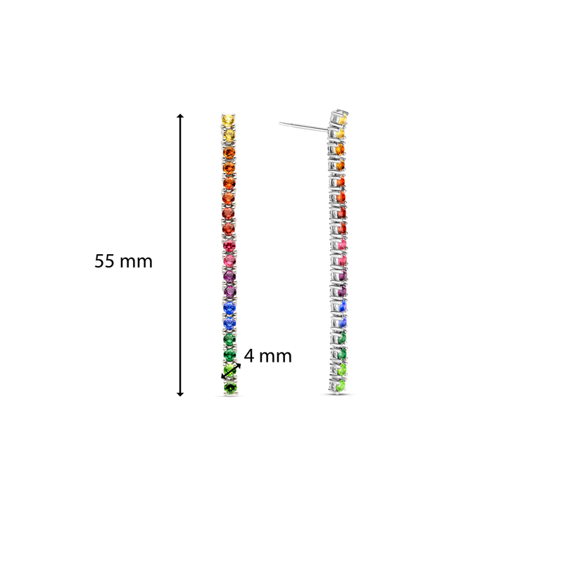Milano Rainbow Drop Earrings - Silver - 7907MC