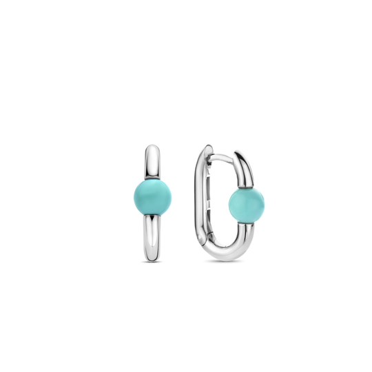 Milano Turquoise Link Earrings - Silver - 7914TQ