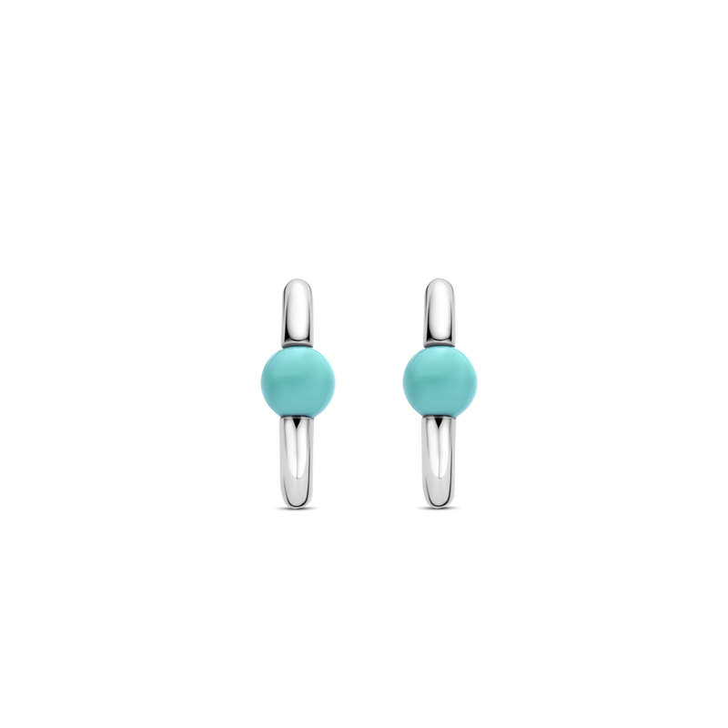 Milano Turquoise Link Earrings - Silver - 7914TQ