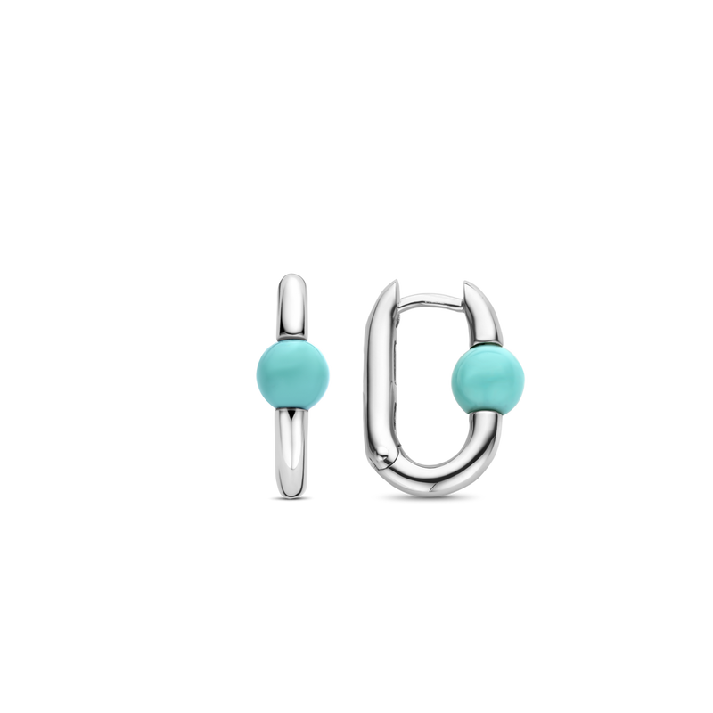 Milano Turquoise Link Earrings - Silver - 7914TQ