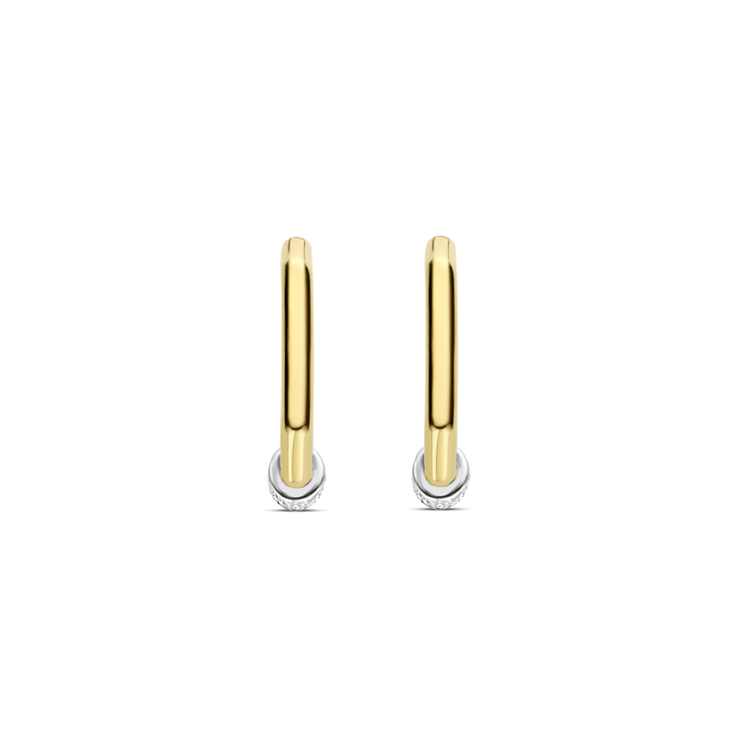 Milano Rectangular Hoop Earrings - Gold - 7919ZY