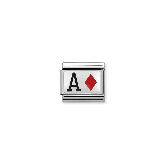 Classic Ace of Diamonds Link - Silver - 330208/25