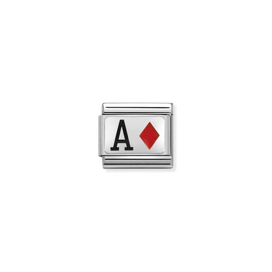 Classic Ace of Diamonds Link - Silver - 330208/25