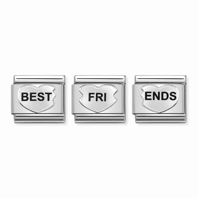 Classic 3 Hearts Best Friends Links - Silver - 339213/20