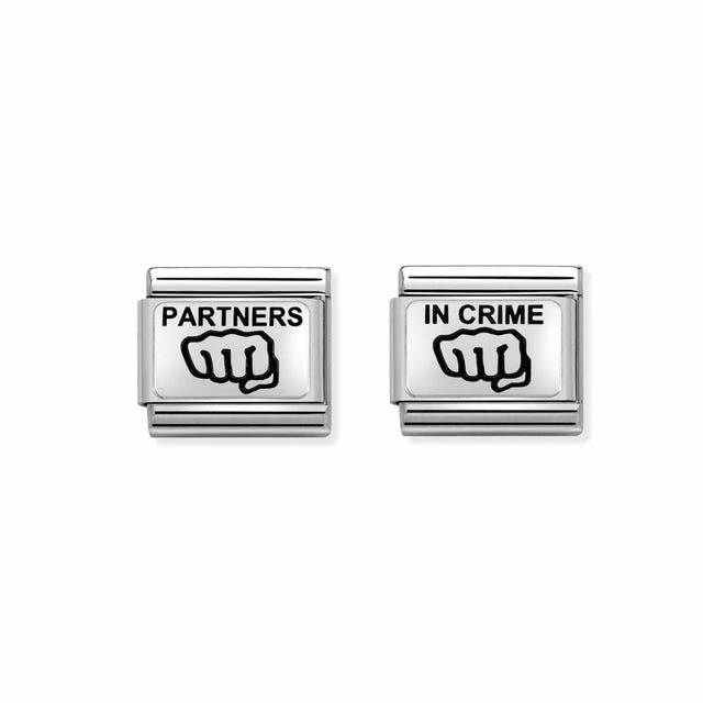 2 Pair Classic Partners In Crime Fist Link - Silver - 339216/20