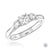 Platinum Round Brilliant Cut Diamond Trilogy Engagement Ring - 0.60ct