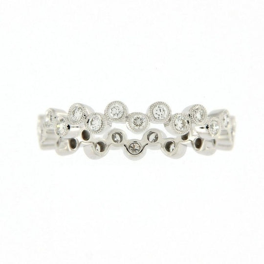 Ungar & Ungar 18ct White Gold Zig Zag Stacker Ring - R10017DD