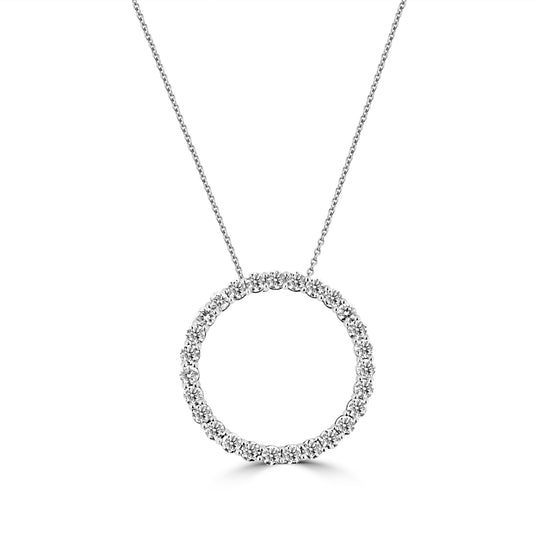 18ct White Gold Diamond Pendant - 2.04ct