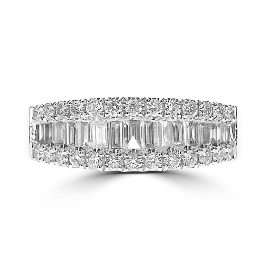 Platinum Graduated Baguette Diamond Ring - 0.80ct