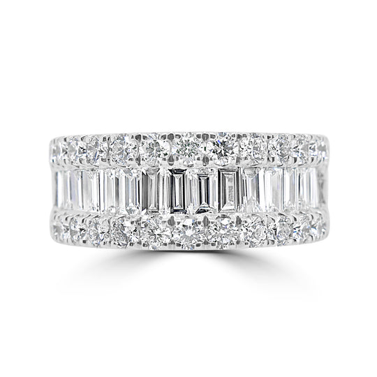 Platinum Baguette Cut Diamond Eternity Ring - 2.14ct