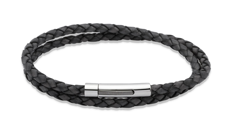 Leather Bracelet - Antique Black - 19cm - B171ABL/19CM