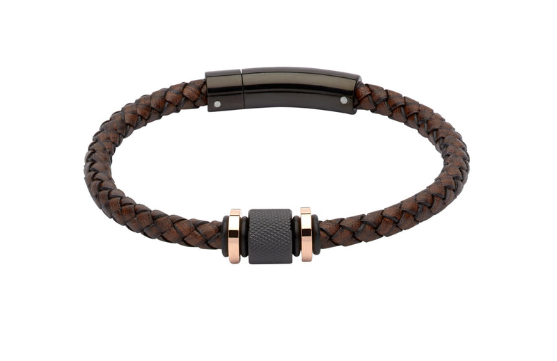 Leather Bracelet - Dark Brown - 21cm - B347ADB/21CM