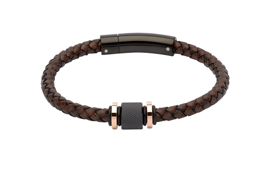 Leather Bracelet - Dark Brown - 21cm - B347ADB/21CM