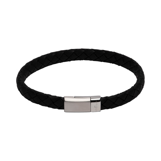 Leather Bracelet - Black - 23cm - B446BL/23CM