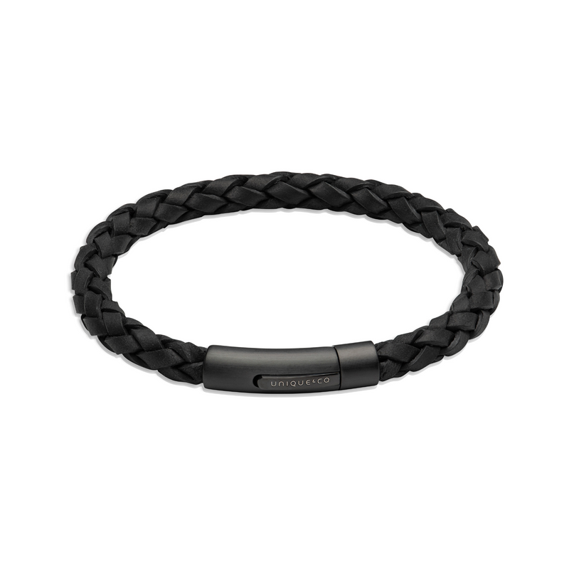 Black Leather Bracelet - B493BL
