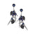 Blackthorn Drop Leaf Peal Earrings - Silver/Black - BT013.SSBKEOS