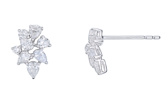 Diamond Stud Earrings, 0.76ct - 9ct White Gold