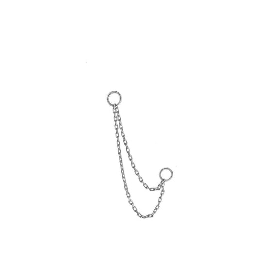 Small Double Add On Chain Plaque - White Gold - CAO-S-DBL-WG