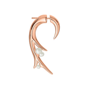 Large Hooked Pearl Earrings - Rose Gold - CB052.RVNAEOS
