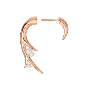 Large Hooked Pearl Earrings - Rose Gold - CB052.RVNAEOS
