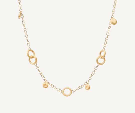 Jaipur Link Short Necklace with Charms - Gold - CB2612-Y