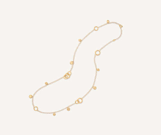 Jaipur Link Long Necklace with Charms - Gold - CB2613-Y