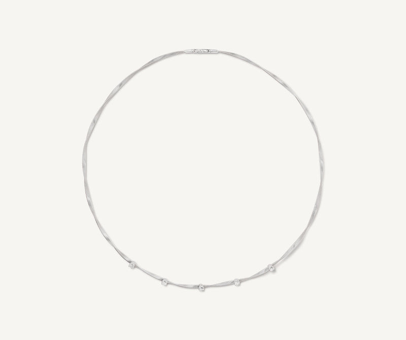 Marrakech Diamond Necklace - White Gold - CG337-B-W