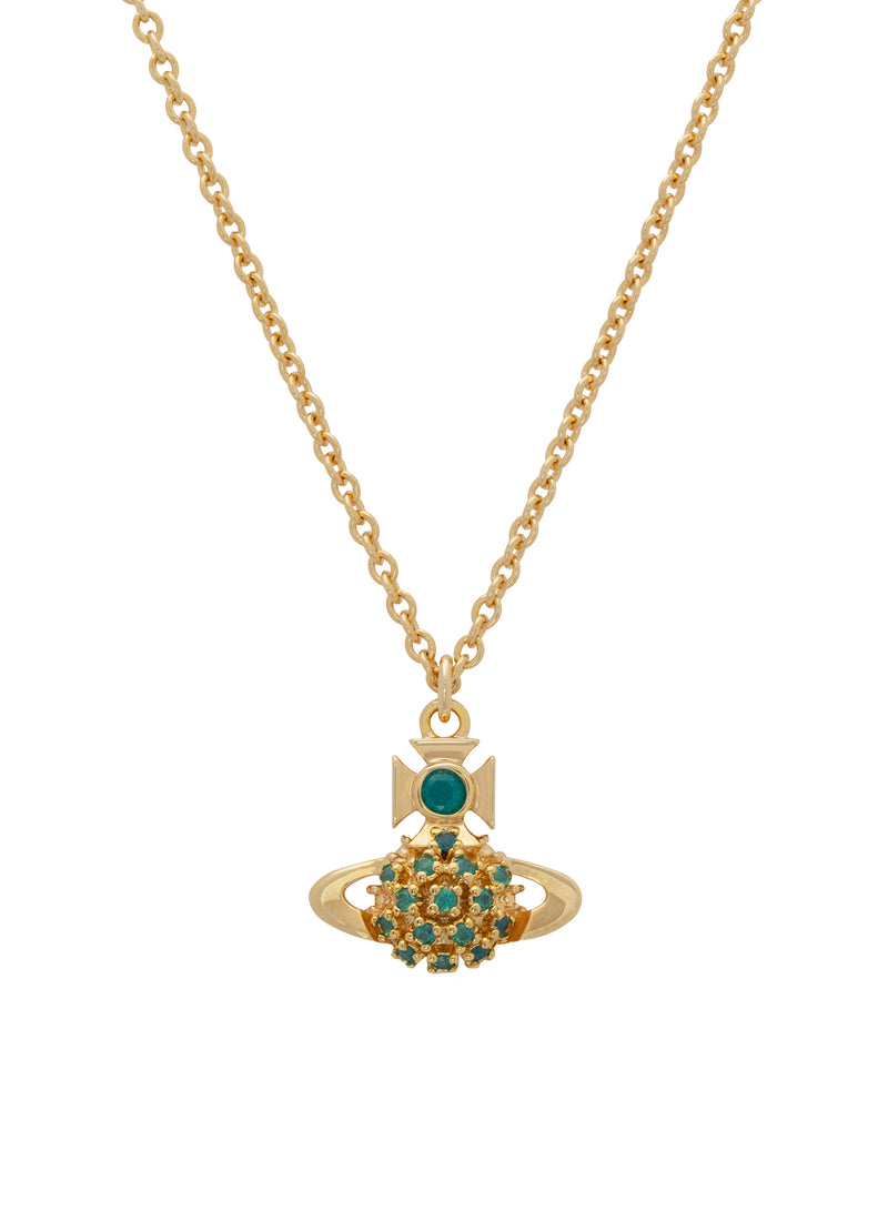 Donna Bas Relief Pendant - Gold/Turquoise - 63020347-02R526-SM