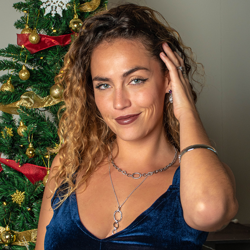 Ocean Loop Necklace - Silver - OC111