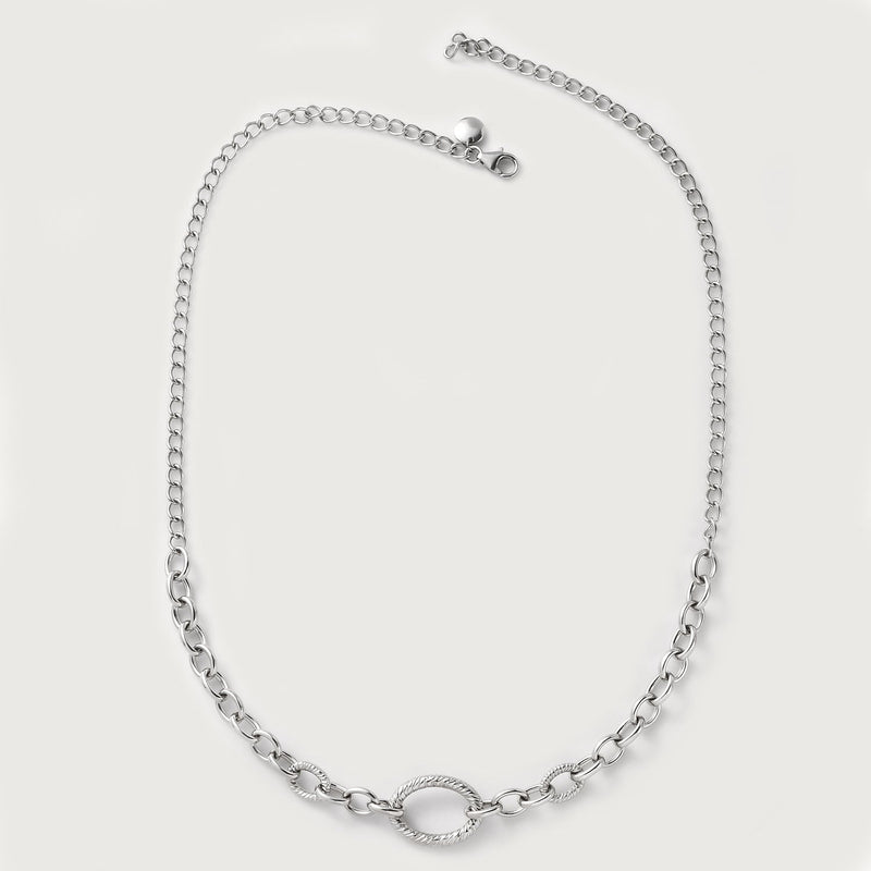 Ocean Loop Necklace - Silver - OC111