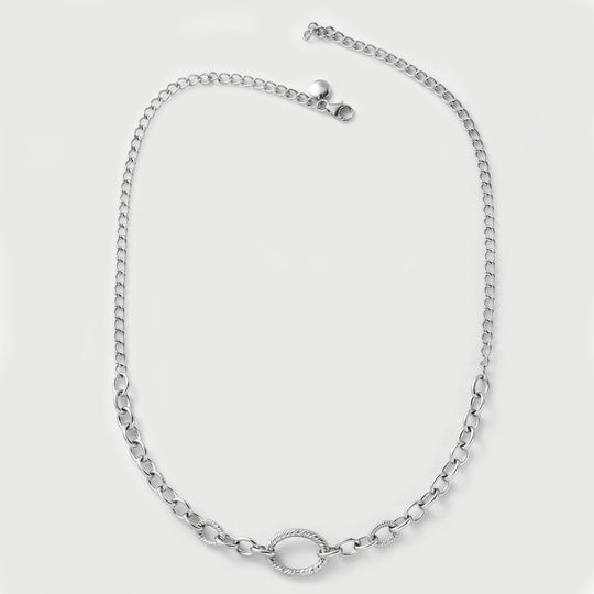 Ocean Loop Necklace - Silver - OC111