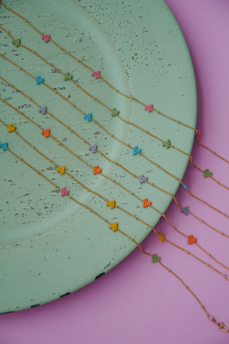 Heartsy Chain Bracelet - Purple/Gold - B-GP-XS-11442