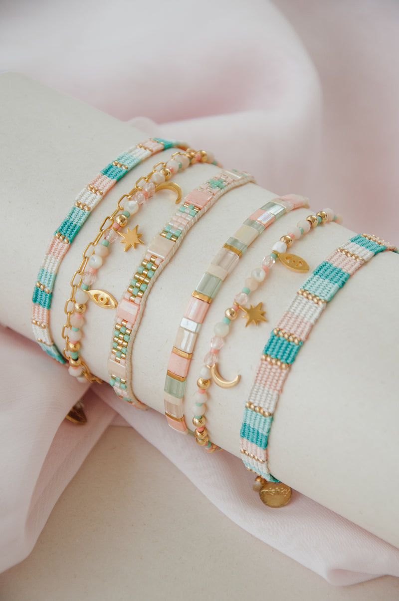Lucca Bracelet - Pale Pink/Blue - BE-S-11246