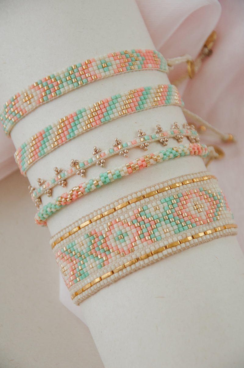 Diamond Braclelet - Pale Pink/Green - B-BE-XS-11339