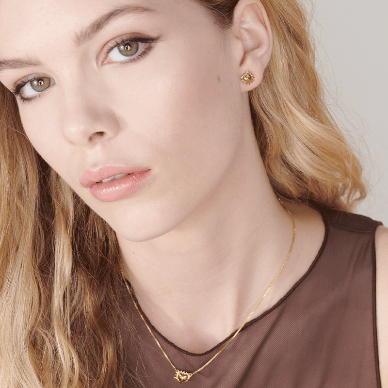 Electric Love Mini Heart Necklace - Gold - EGHN3GP