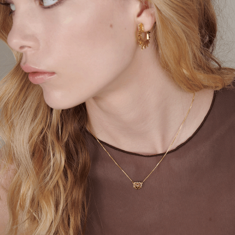 Electric Love Mini Heart Necklace - Gold - EGHN3GP