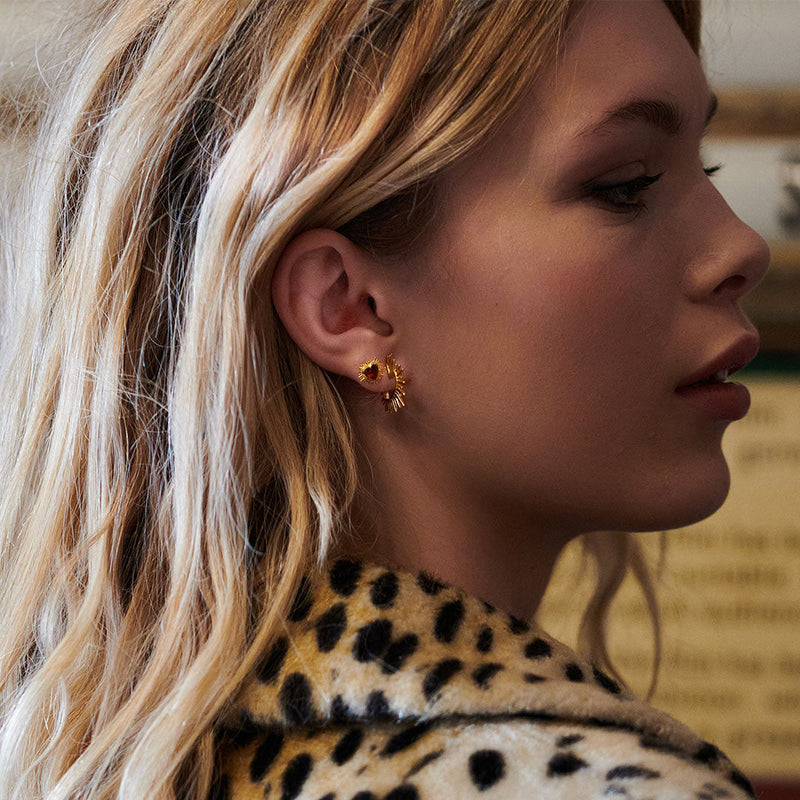 Electric Love Heart Hoop Earrings - Gold - EGHE2GP