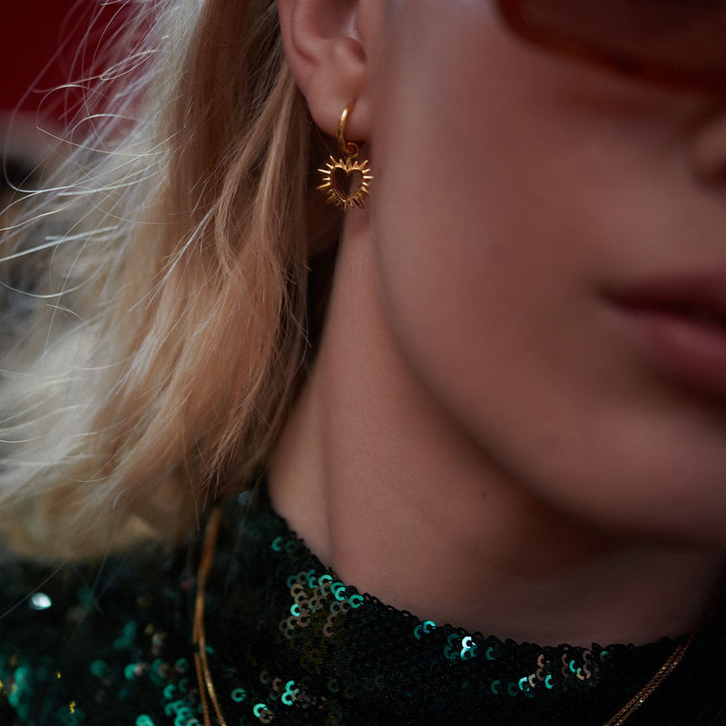 Electric Love Huggie Hoop Earrings - Gold - EGHE4GP