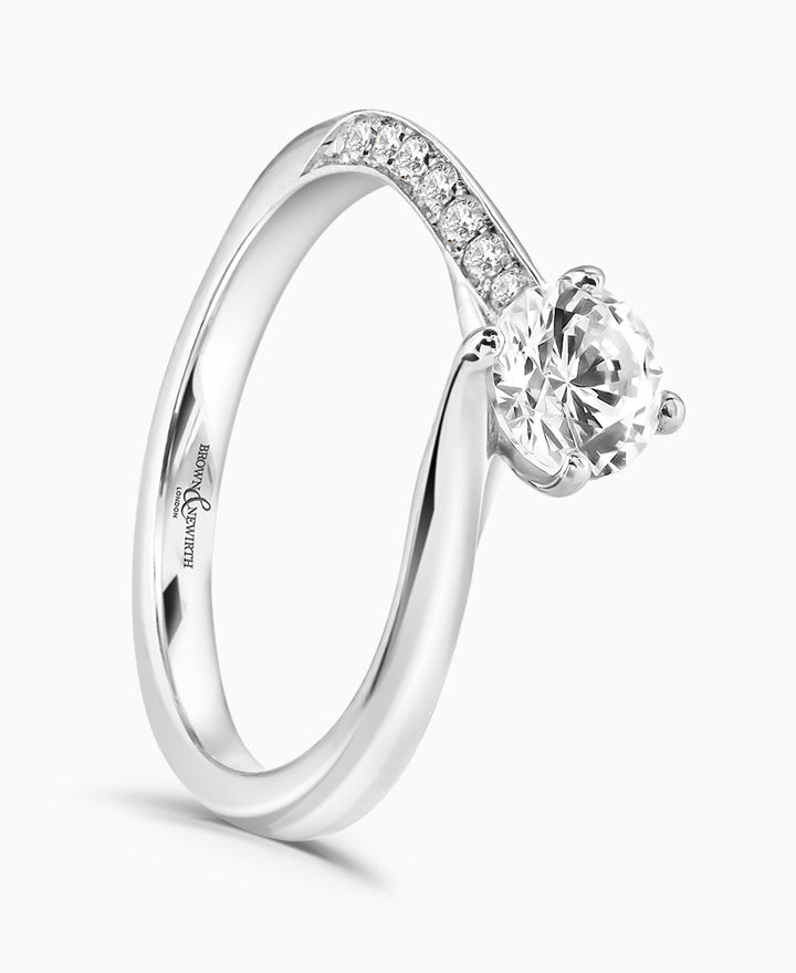 Alice Platinum Round Brilliant Cut Diamond Ring - 0.60ct