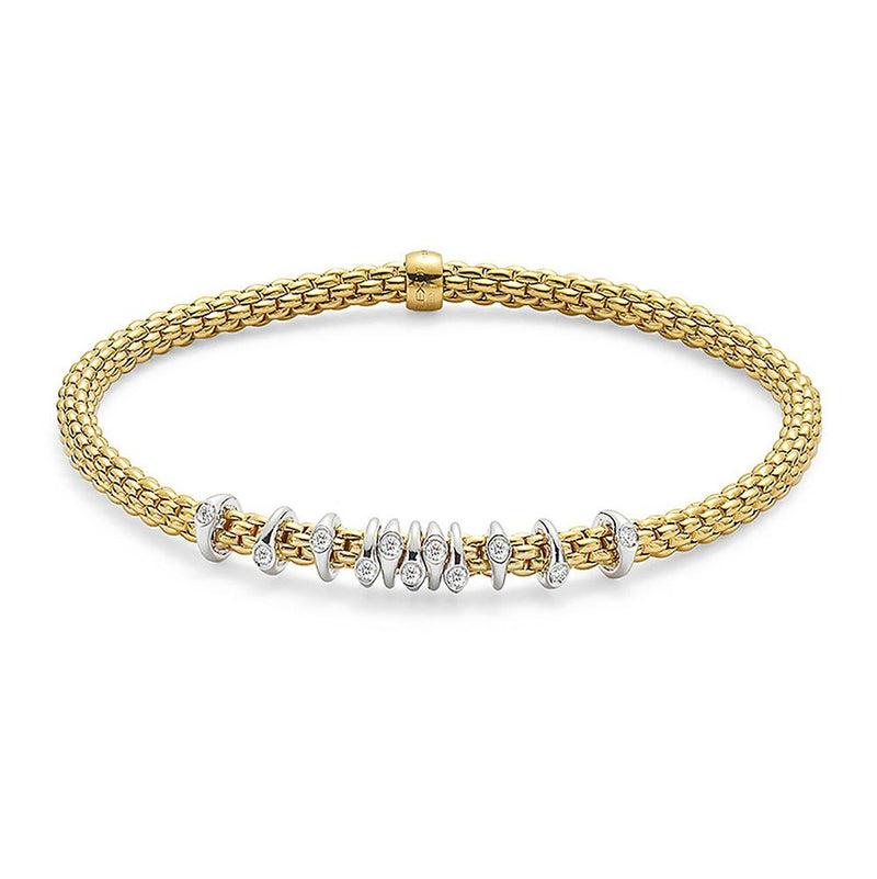 Prima Flex'it Bracelet with Diamonds. Small - 18ct Yellow Gold - 747B-BBRS-GB