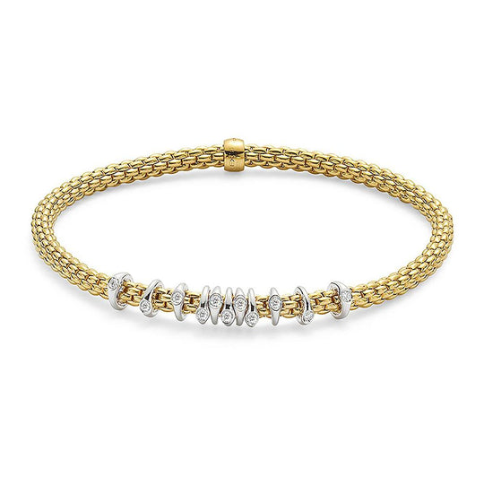 Prima Flex'it Bracelet with Diamonds. Small - 18ct Yellow Gold - 747B-BBRS-GB