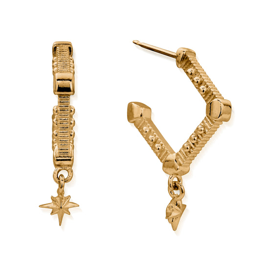 Inner Guidance Hoop Earrings - Gold - GEH3245