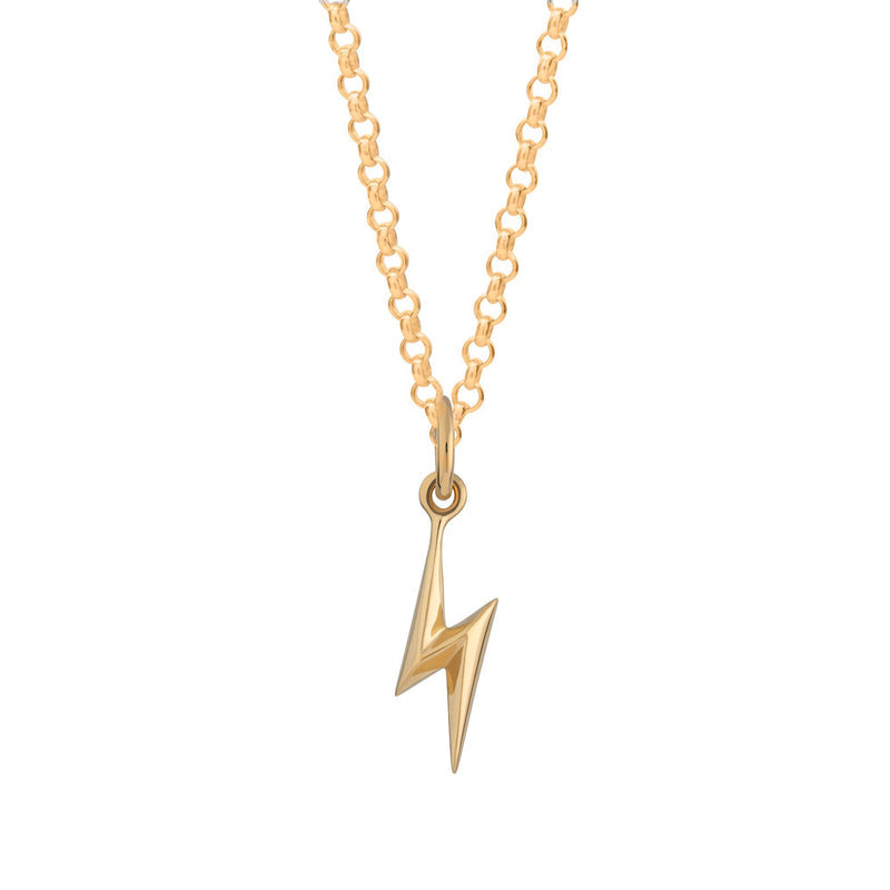 Lightning Bolt Necklace, Standard Length - Gold - SPCNGBOLT-1