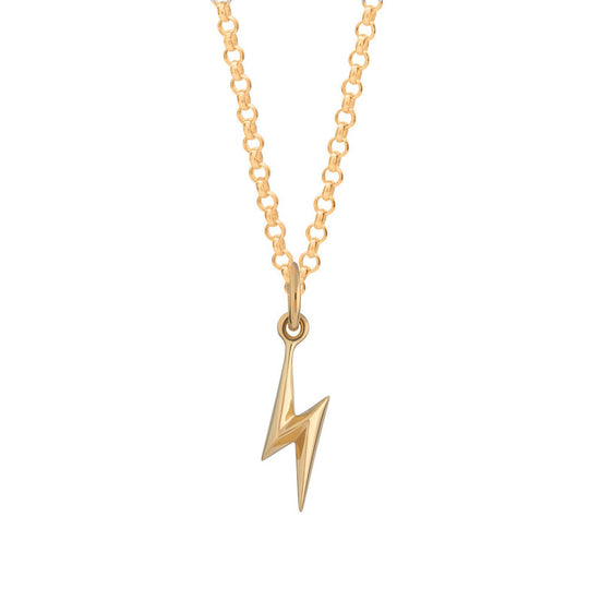 Lightning Bolt Necklace, Standard Length - Gold - SPCNGBOLT-1