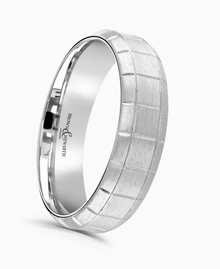 Galactic 7mm Palladium Patterned Wedding Ring