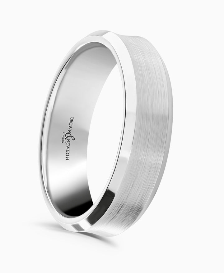 Mercury 6mm Palladium Concave Wedding Ring