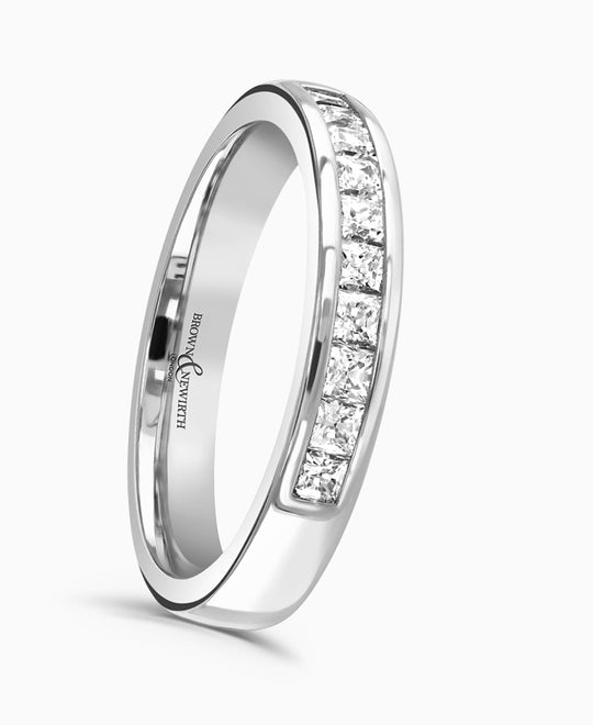 Valentine Princess Cut Diamond Wedding Ring, 0.50ct