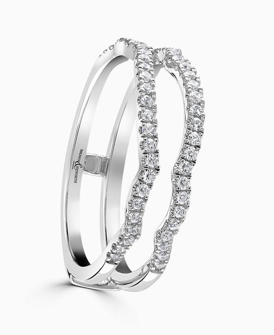 Zahara Platinum Diamond Cuff Wedding Ring - 0.28ct