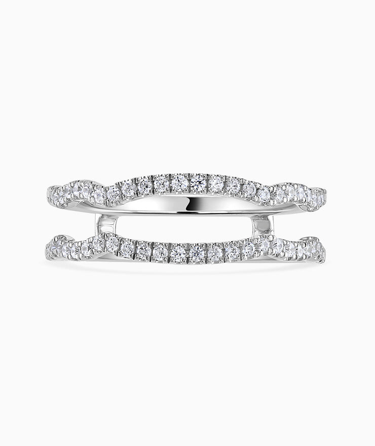 Zahara Platinum Diamond Cuff Wedding Ring - 0.28ct