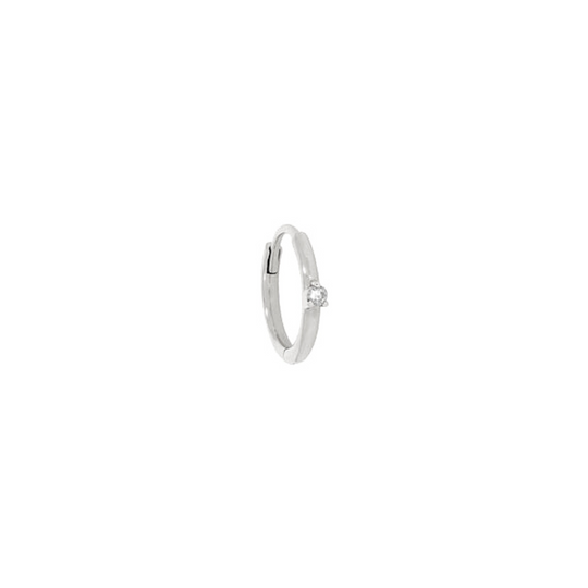 Original Claw Set Diamond Clicker Hoop - 9ct White Gold - HPO-3C-WD-WG